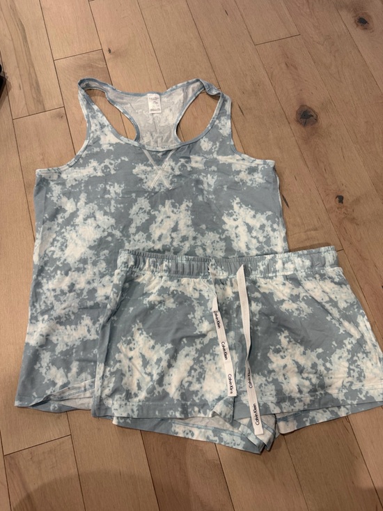 Calvin Klein Other - Calvin Klein Blue Cloud Tie-Dye Tank & Shorts Set